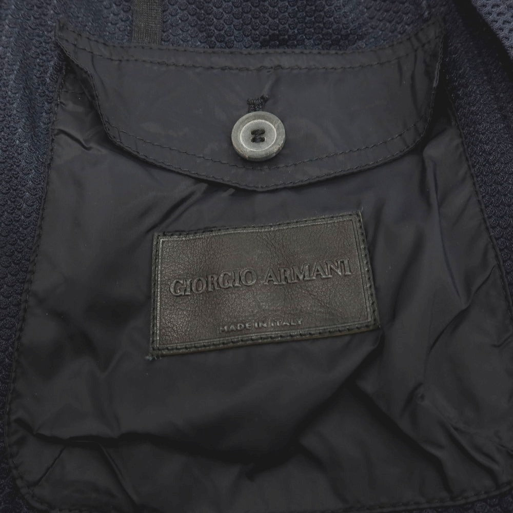 【中古】ジョルジオアルマーニ GIORGIO ARMANI ナイロン ジャージー 2B カジュアルジャケット ネイビー【サイズ48】【 状態ランクB 】【 メンズ 】