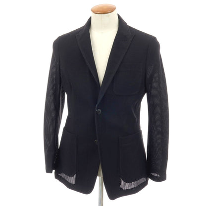 【中古】ジョルジオアルマーニ GIORGIO ARMANI ナイロン ジャージー 2B カジュアルジャケット ブラック【サイズ48】【 状態ランクB 】【 メンズ 】