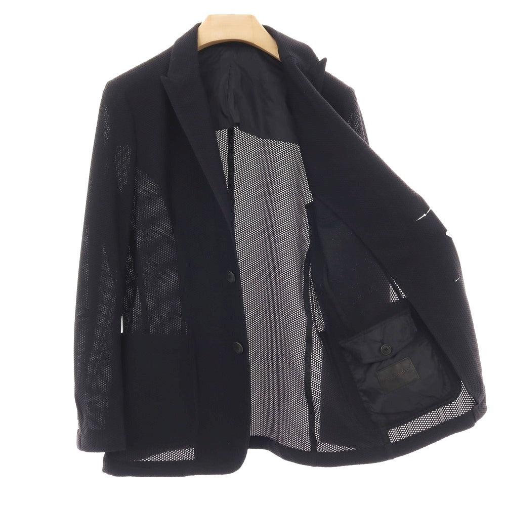 【中古】ジョルジオアルマーニ GIORGIO ARMANI ナイロン ジャージー 2B カジュアルジャケット ブラック【サイズ48】【 状態ランクB 】【 メンズ 】