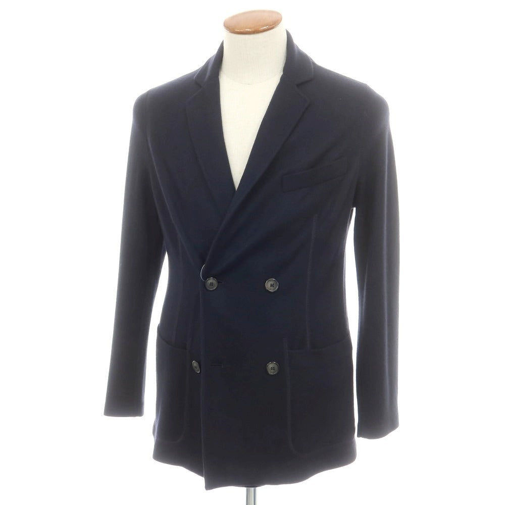 【中古】ジョルジオアルマーニ GIORGIO ARMANI カシミヤニット ダブルジャケット ネイビー【 46 】【 状態ランクA 】【 メンズ 】