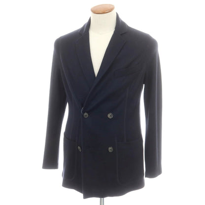 【中古】ジョルジオアルマーニ GIORGIO ARMANI カシミヤニット ダブルジャケット ネイビー【 46 】【 状態ランクA 】【 メンズ 】