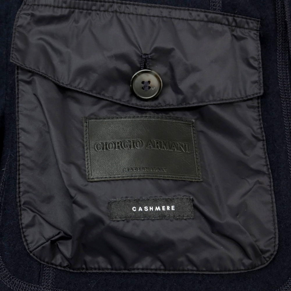 【中古】ジョルジオアルマーニ GIORGIO ARMANI カシミヤニット ダブルジャケット ネイビー【 46 】【 状態ランクA 】【 メンズ 】