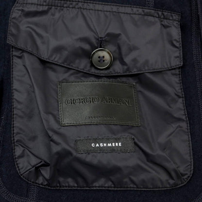 【中古】ジョルジオアルマーニ GIORGIO ARMANI カシミヤニット ダブルジャケット ネイビー【 46 】【 状態ランクA 】【 メンズ 】
