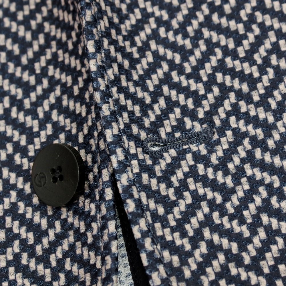 【中古】ジョルジオアルマーニ GIORGIO ARMANI ポリエステル ジャージー 2B カジュアルジャケット ネイビーxベージュ【サイズ46】【 状態ランクC 】【 メンズ 】