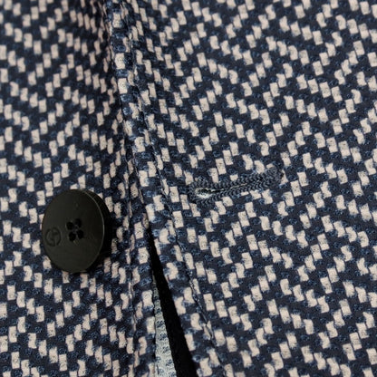 【中古】ジョルジオアルマーニ GIORGIO ARMANI ポリエステル ジャージー 2B カジュアルジャケット ネイビーxベージュ【サイズ46】【 状態ランクC 】【 メンズ 】