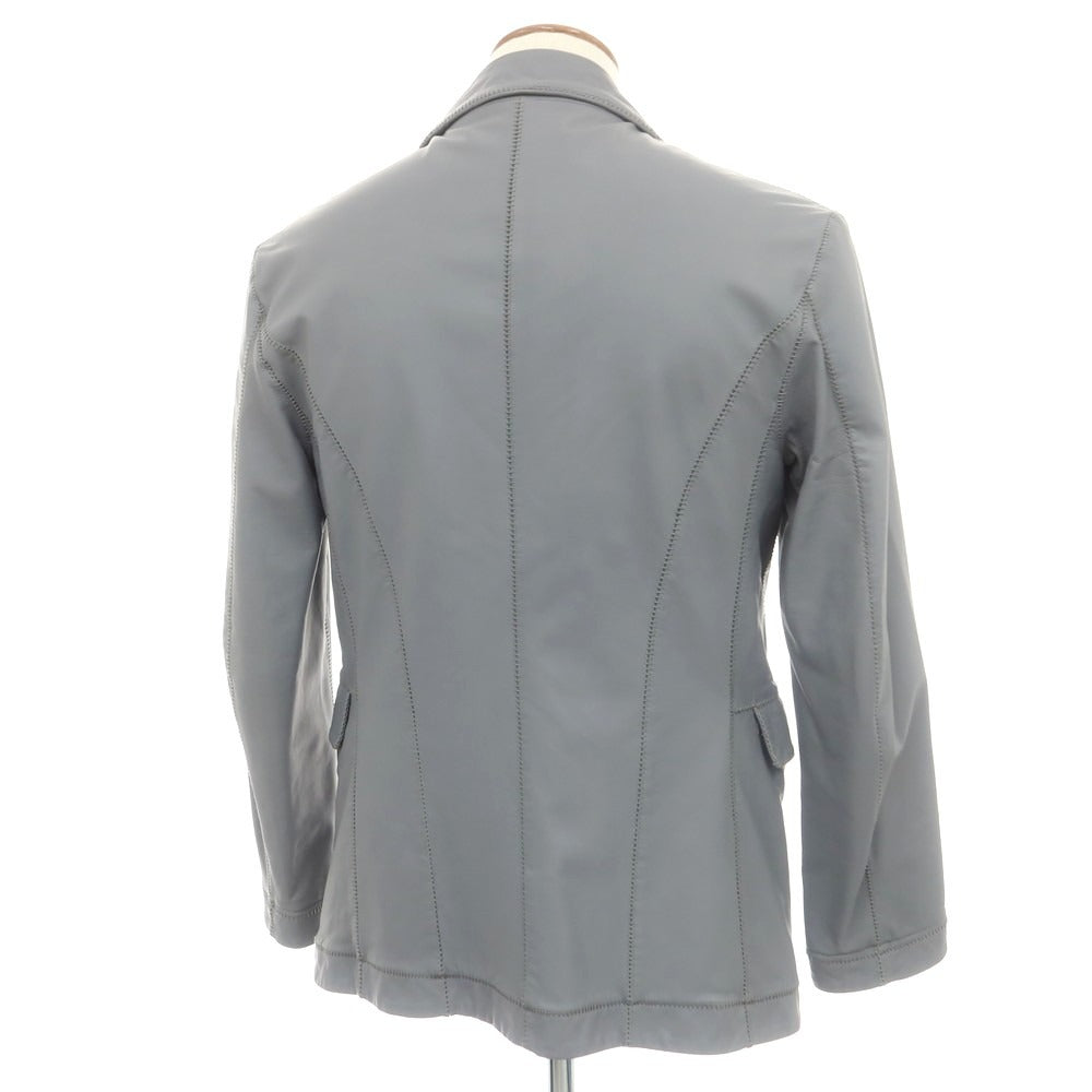 【中古】ジョルジオアルマーニ GIORGIO ARMANI レザー カジュアルジャケット グレー【サイズ48】【 状態ランクB 】【 メンズ 】[DPD]
