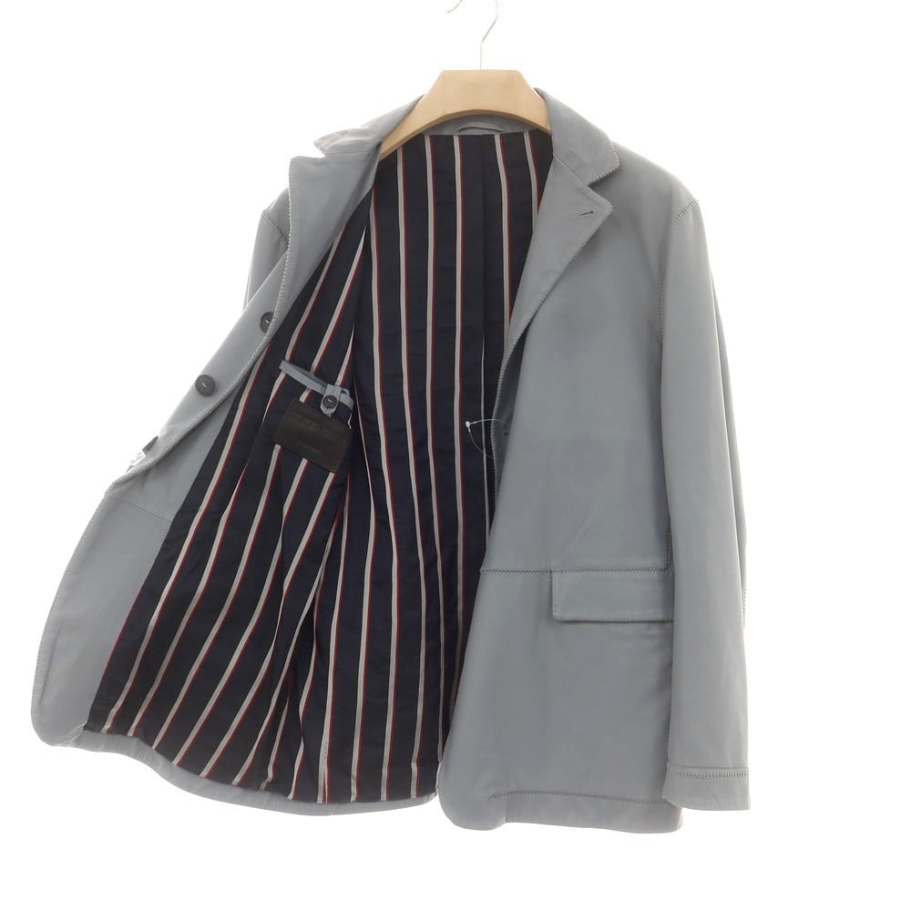 【中古】ジョルジオアルマーニ GIORGIO ARMANI レザー カジュアルジャケット グレー【サイズ48】【 状態ランクB 】【 メンズ 】[DPD]