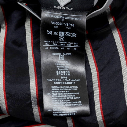 【中古】ジョルジオアルマーニ GIORGIO ARMANI レザー カジュアルジャケット グレー【 48 】【 状態ランクB 】【 メンズ 】