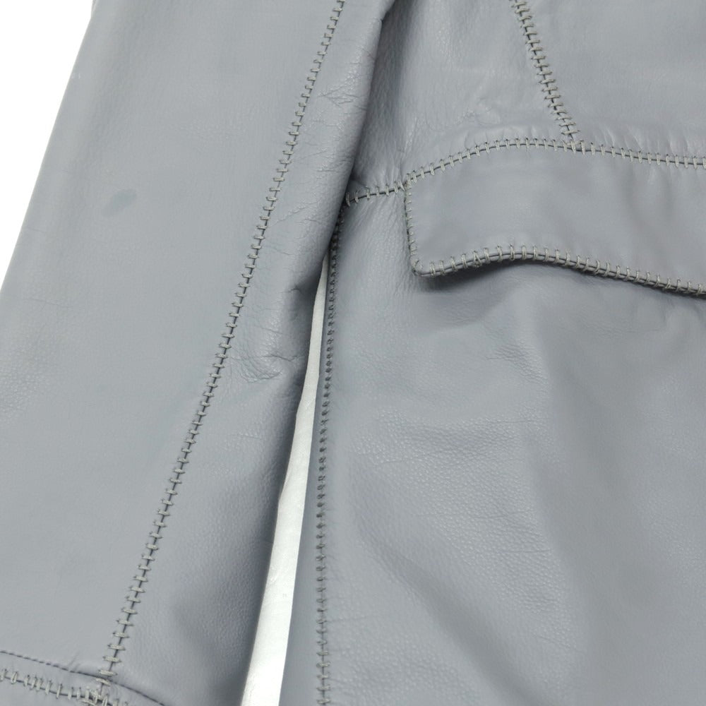 【中古】ジョルジオアルマーニ GIORGIO ARMANI レザー カジュアルジャケット グレー【サイズ48】【 状態ランクB 】【 メンズ 】[DPD]