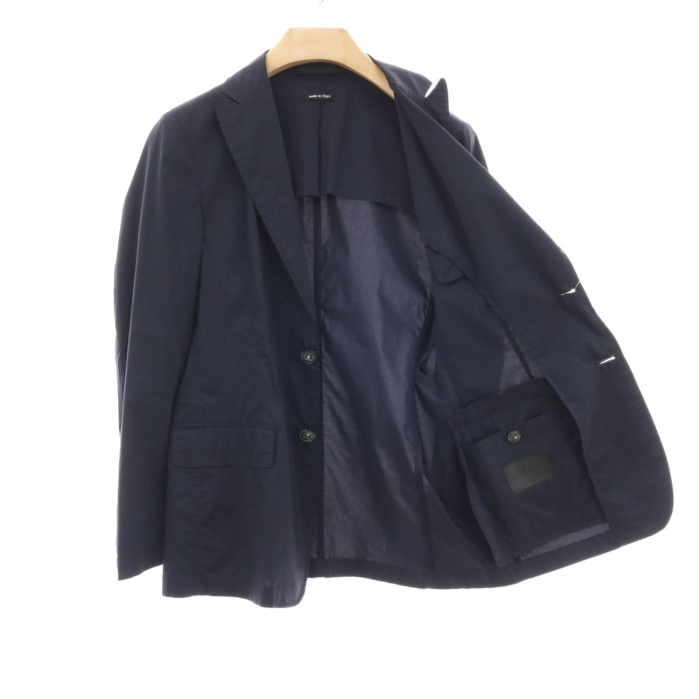 【中古】ジョルジオアルマーニ GIORGIO ARMANI コットンポリエステル ジャージー 2B カジュアルジャケット ネイビー【サイズ46】【 状態ランクC 】【 メンズ 】