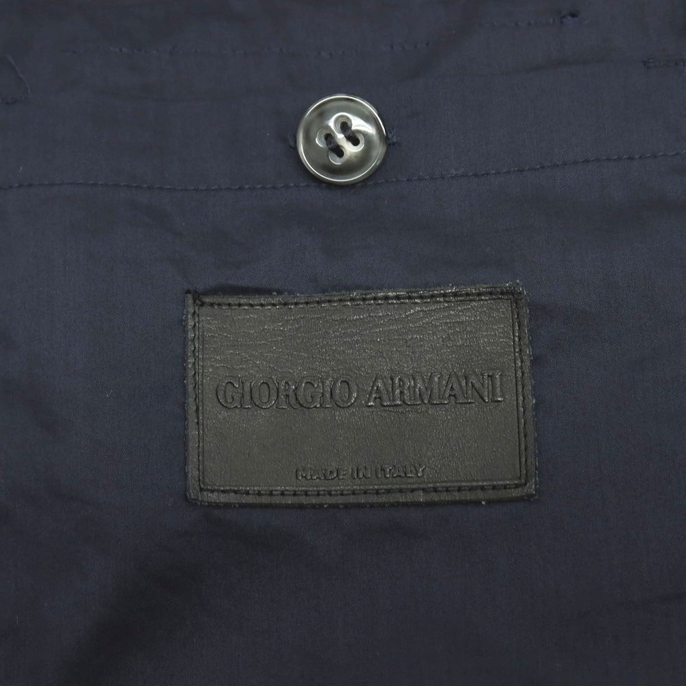 【中古】ジョルジオアルマーニ GIORGIO ARMANI コットンポリエステル ジャージー 2B カジュアルジャケット ネイビー【サイズ46】【 状態ランクC 】【 メンズ 】
