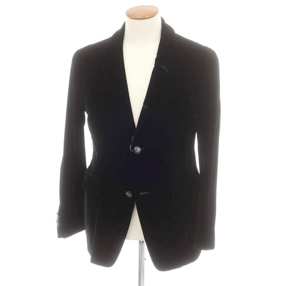 【中古】ジョルジオアルマーニ GIORGIO ARMANI ベルベット カジュアルジャケット ブラック【 48 】【 状態ランクB 】【 メンズ 】