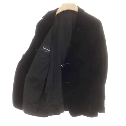 【中古】ジョルジオアルマーニ GIORGIO ARMANI ベルベット カジュアルジャケット ブラック【 48 】【 状態ランクB 】【 メンズ 】