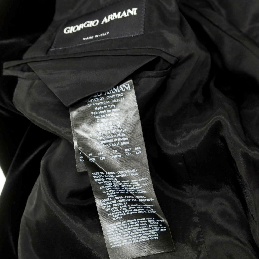 【中古】ジョルジオアルマーニ GIORGIO ARMANI ベルベット カジュアルジャケット ブラック【 48 】【 状態ランクB 】【 メンズ 】