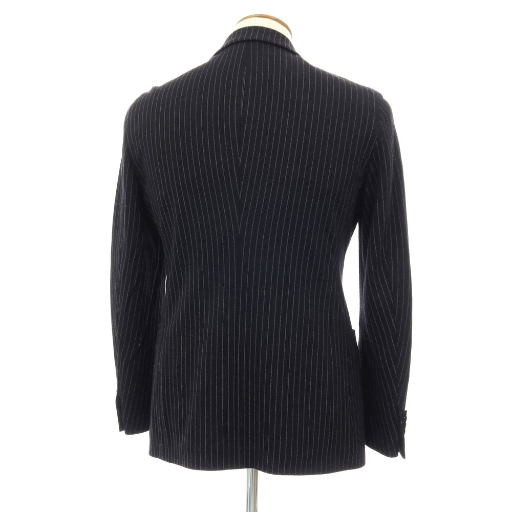 【中古】ジョルジオアルマーニ GIORGIO ARMANI UPTON レーヨンナイロンポリエステル ジャージー ストライプ 2B カジュアルジャケット ブラックxホワイト【サイズ48】【 状態ランクB 】【 メンズ 】