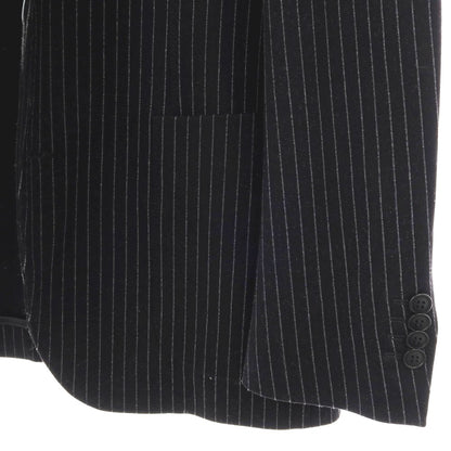 【中古】ジョルジオアルマーニ GIORGIO ARMANI UPTON レーヨンナイロンポリエステル ジャージー ストライプ 2B カジュアルジャケット ブラックxホワイト【サイズ48】【 状態ランクB 】【 メンズ 】