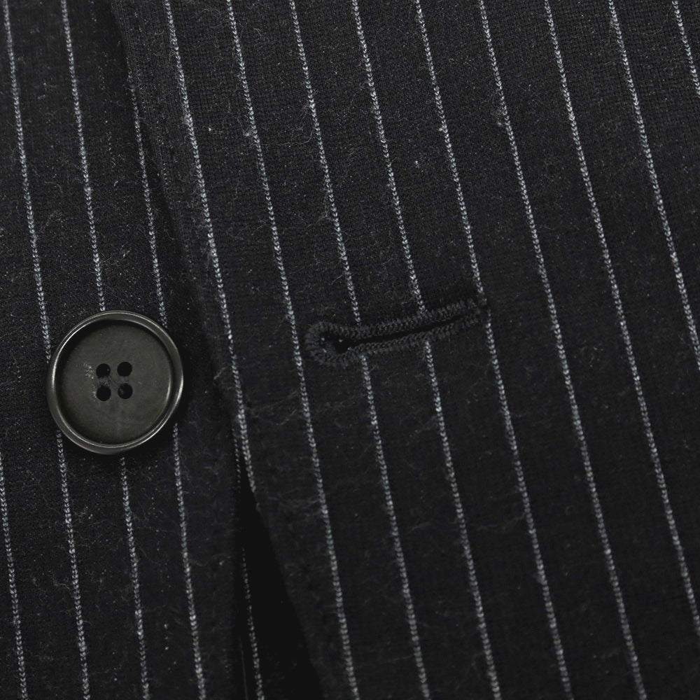 【中古】ジョルジオアルマーニ GIORGIO ARMANI UPTON レーヨンナイロンポリエステル ジャージー ストライプ 2B カジュアルジャケット ブラックxホワイト【サイズ48】【 状態ランクB 】【 メンズ 】