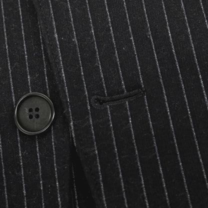 【中古】ジョルジオアルマーニ GIORGIO ARMANI UPTON レーヨンナイロンポリエステル ジャージー ストライプ 2B カジュアルジャケット ブラックxホワイト【サイズ48】【 状態ランクB 】【 メンズ 】