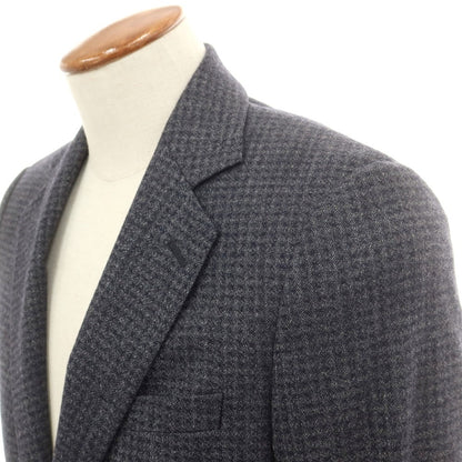 【中古】ジョルジオアルマーニ GIORGIO ARMANI ストレッチウール チェック テーラードジャケット グレーネイビー【 46 】【 状態ランクB 】【 メンズ 】