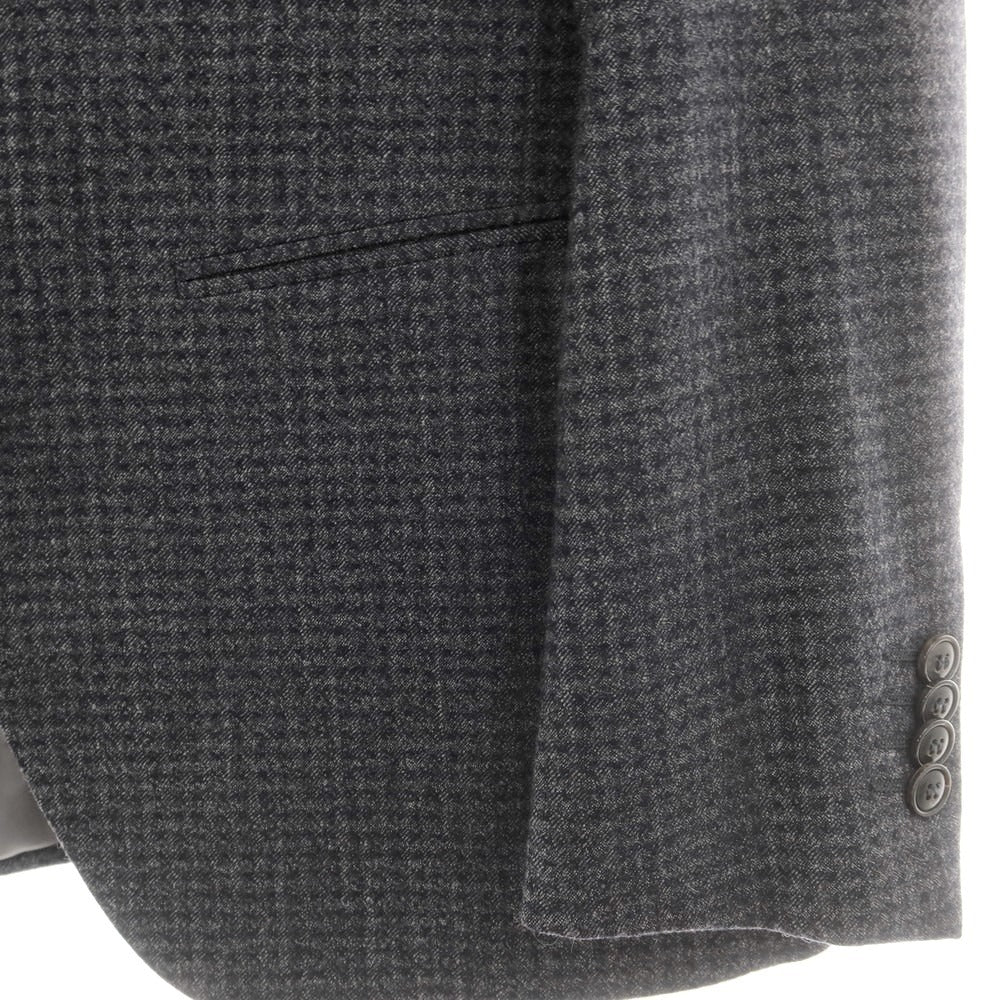 【中古】ジョルジオアルマーニ GIORGIO ARMANI ストレッチウール チェック テーラードジャケット グレーネイビー【サイズ46】【 状態ランクB 】【 メンズ 】[CPD]