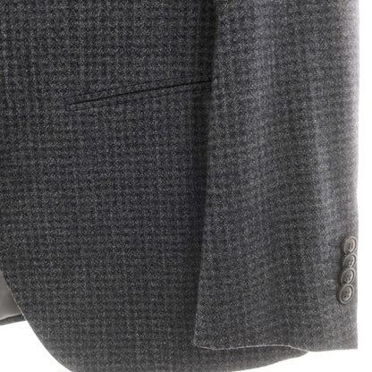 【中古】ジョルジオアルマーニ GIORGIO ARMANI ストレッチウール チェック テーラードジャケット グレーネイビー【 46 】【 状態ランクB 】【 メンズ 】