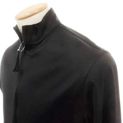 【中古】ジョルジオアルマーニ GIORGIO ARMANI コットンジャージー スタンドカラー ダブルジップ カジュアルシャツ ブラック【 38 】【 状態ランクC 】【 メンズ 】