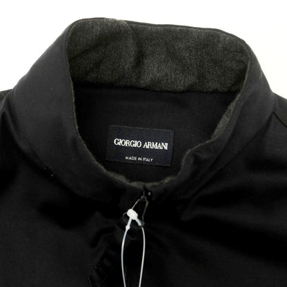 【中古】ジョルジオアルマーニ GIORGIO ARMANI コットンジャージー スタンドカラー ダブルジップ カジュアルシャツ ブラック【 38 】【 状態ランクC 】【 メンズ 】