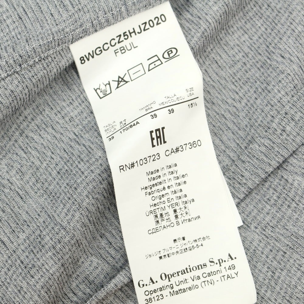 【中古】ジョルジオアルマーニ GIORGIO ARMANI コットンジャージー ダブルジップ カジュアルシャツ ネイビーxホワイト【 39 】【 状態ランクD 】【 メンズ 】