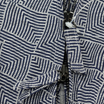 【中古】ジョルジオアルマーニ GIORGIO ARMANI コットンジャージー ダブルジップ カジュアルシャツ ネイビーxホワイト【 39 】【 状態ランクD 】【 メンズ 】