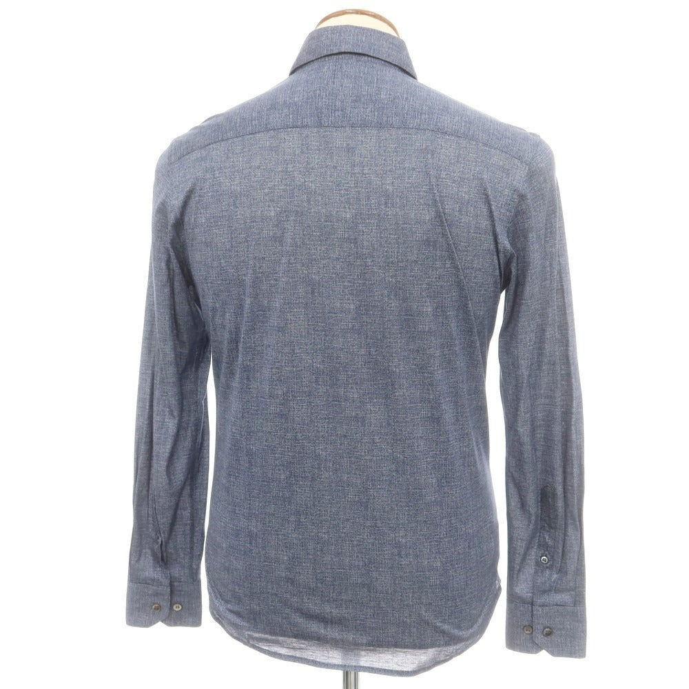 【中古】ジョルジオアルマーニ GIORGIO ARMANI コットンジャージー ショートカラー カジュアルシャツ ネイビー【 39 】【 状態ランクD 】【 メンズ 】