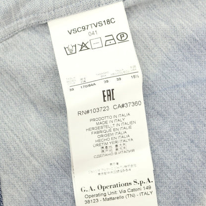 【中古】ジョルジオアルマーニ GIORGIO ARMANI コットンジャージー ショートカラー カジュアルシャツ ネイビー【 39 】【 状態ランクD 】【 メンズ 】