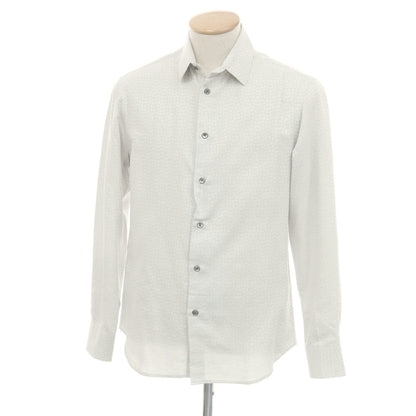 【中古】ジョルジオアルマーニ GIORGIO ARMANI コットン ジャカード レギュラーカラー カジュアルシャツ ライトグレー【 38 】【 状態ランクC 】【 メンズ 】