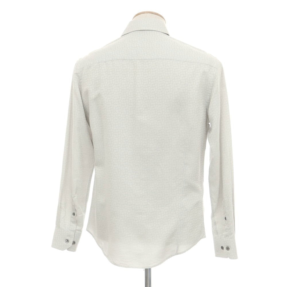 【中古】ジョルジオアルマーニ GIORGIO ARMANI コットン ジャカード レギュラーカラー カジュアルシャツ ライトグレー【 38 】【 状態ランクC 】【 メンズ 】