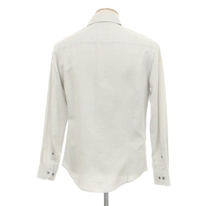 【中古】ジョルジオアルマーニ GIORGIO ARMANI コットン ジャカード レギュラーカラー カジュアルシャツ ライトグレー【 38 】【 状態ランクC 】【 メンズ 】