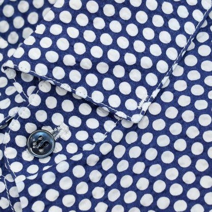 【中古】ジョルジオアルマーニ GIORGIO ARMANI シアサッカーコットン カジュアルシャツ ライトネイビーxホワイト【サイズ38】【 状態ランクB 】【 メンズ 】