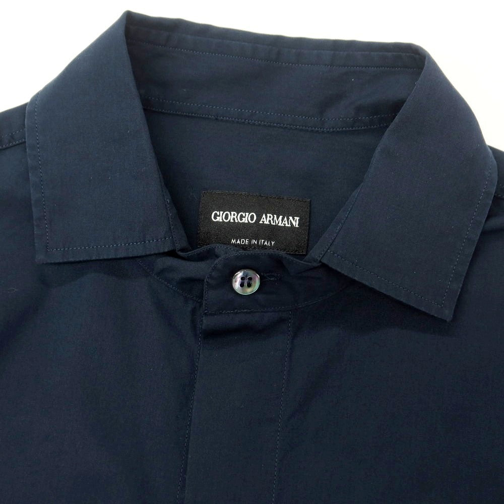 【中古】ジョルジオアルマーニ GIORGIO ARMANI コットン カジュアルシャツ ネイビー【 38 】【 状態ランクB 】【 メンズ 】