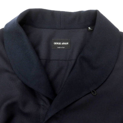 【中古】ジョルジオアルマーニ GIORGIO ARMANI ウール系 ショールカラー カジュアルシャツ ネイビー【 38 】【 状態ランクB 】【 メンズ 】