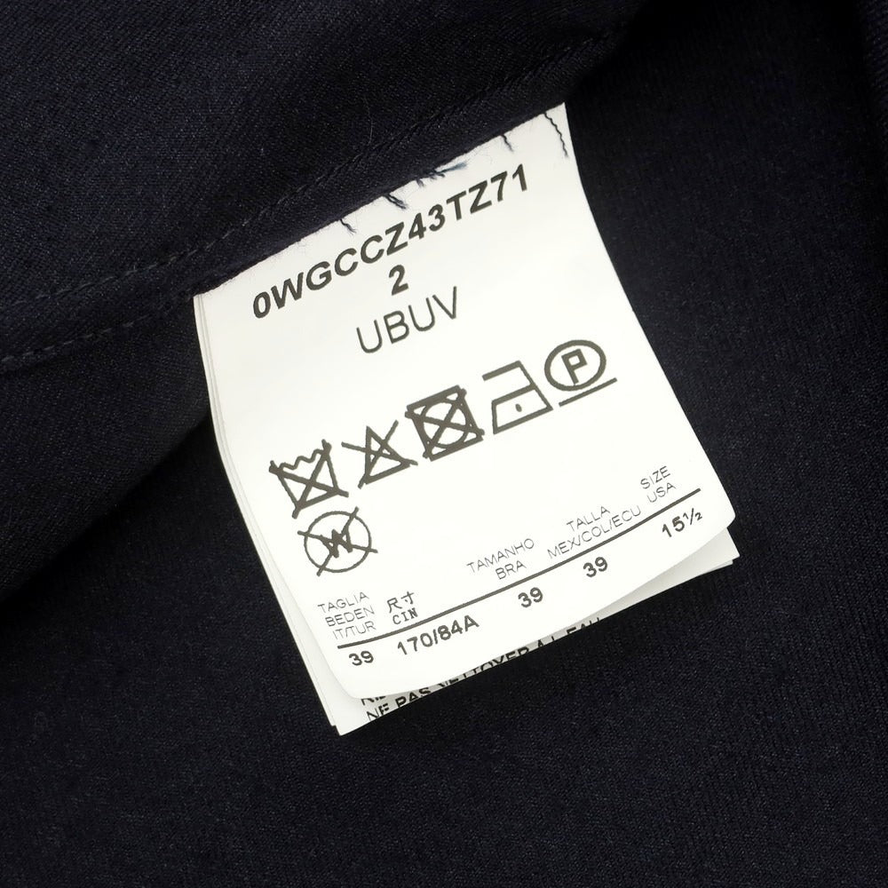 【中古】ジョルジオアルマーニ GIORGIO ARMANI ウール系 ショールカラー カジュアルシャツ ネイビー【 38 】【 状態ランクB 】【 メンズ 】