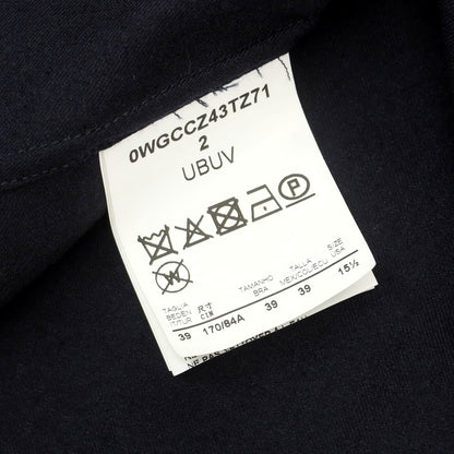 【中古】ジョルジオアルマーニ GIORGIO ARMANI ウール系 ショールカラー カジュアルシャツ ネイビー【 38 】【 状態ランクB 】【 メンズ 】