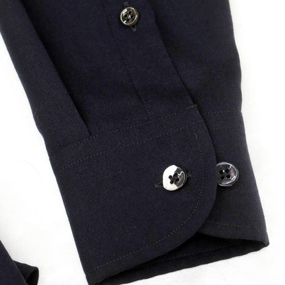 【中古】ジョルジオアルマーニ GIORGIO ARMANI ウール系 ショールカラー カジュアルシャツ ネイビー【 38 】【 状態ランクB 】【 メンズ 】