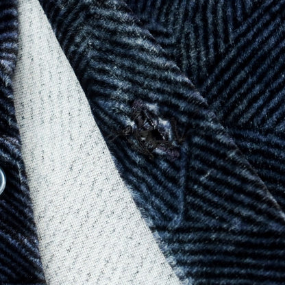 【中古】ジョルジオアルマーニ GIORGIO ARMANI コットン系 ベロア スナップダウン カジュアルシャツ ネイビー【 36 】【 状態ランクB 】【 メンズ 】