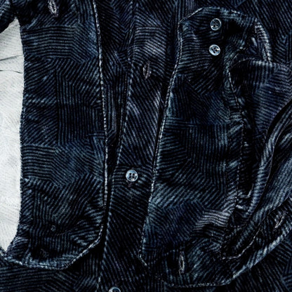 【中古】ジョルジオアルマーニ GIORGIO ARMANI コットン系 ベロア スナップダウン カジュアルシャツ ネイビー【 36 】【 状態ランクB 】【 メンズ 】