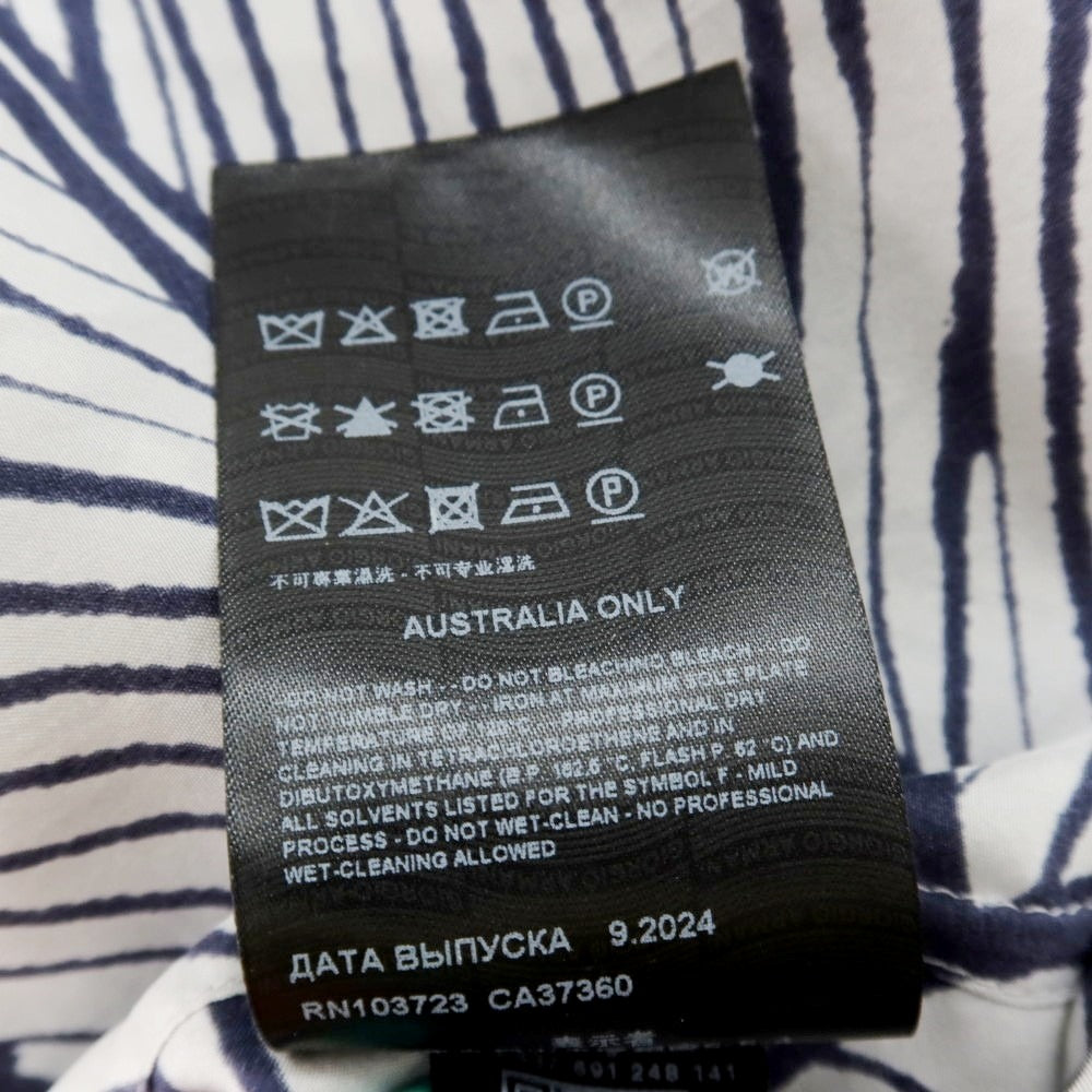 【中古】ジョルジオアルマーニ GIORGIO ARMANI シルク 総柄 カジュアルシャツ グレーxネイビー【サイズ38】【 状態ランクA 】【 メンズ 】