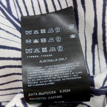 【中古】ジョルジオアルマーニ GIORGIO ARMANI シルク 総柄 カジュアルシャツ グレーxネイビー【サイズ38】【 状態ランクA 】【 メンズ 】