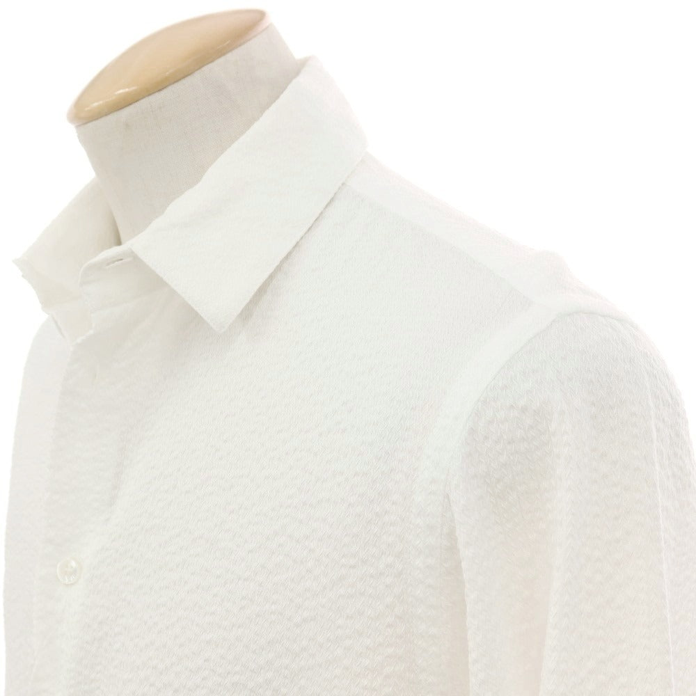 【中古】ジョルジオアルマーニ GIORGIO ARMANI コットン カジュアルシャツ ホワイト【サイズ38】【 状態ランクB 】【 メンズ 】