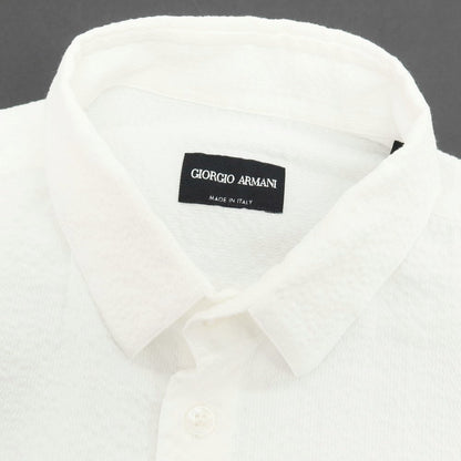 【中古】ジョルジオアルマーニ GIORGIO ARMANI コットン カジュアルシャツ ホワイト【サイズ38】【 状態ランクB 】【 メンズ 】