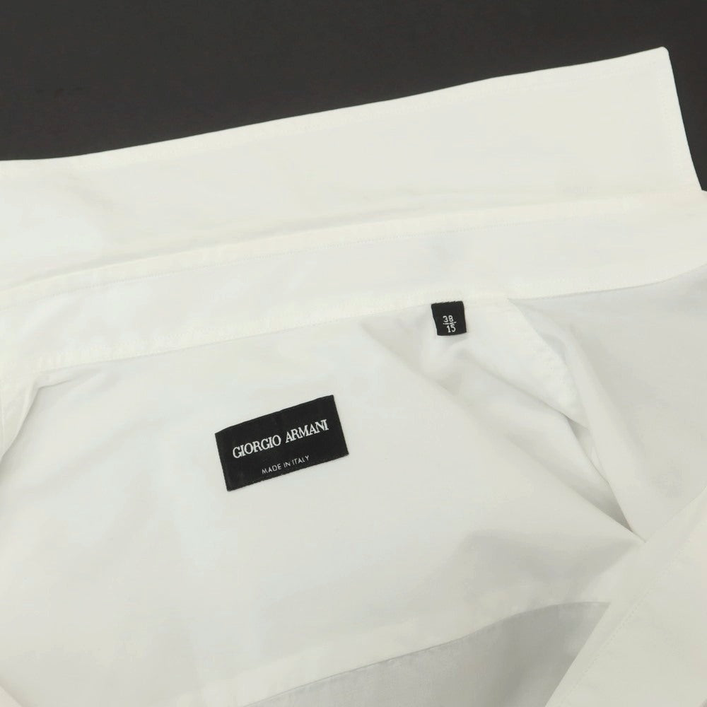 【中古】ジョルジオアルマーニ GIORGIO ARMANI コットン カジュアルシャツ ホワイト【 38 】【 状態ランクC 】【 メンズ 】