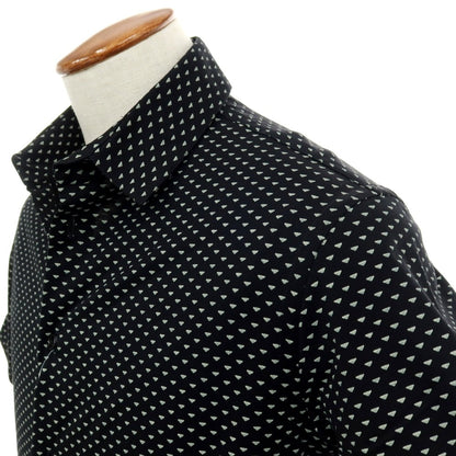 【中古】ジョルジオアルマーニ GIORGIO ARMANI コットン 総柄 半袖シャツ ブラックxグレー【サイズ39】【 状態ランクB 】【 メンズ 】
