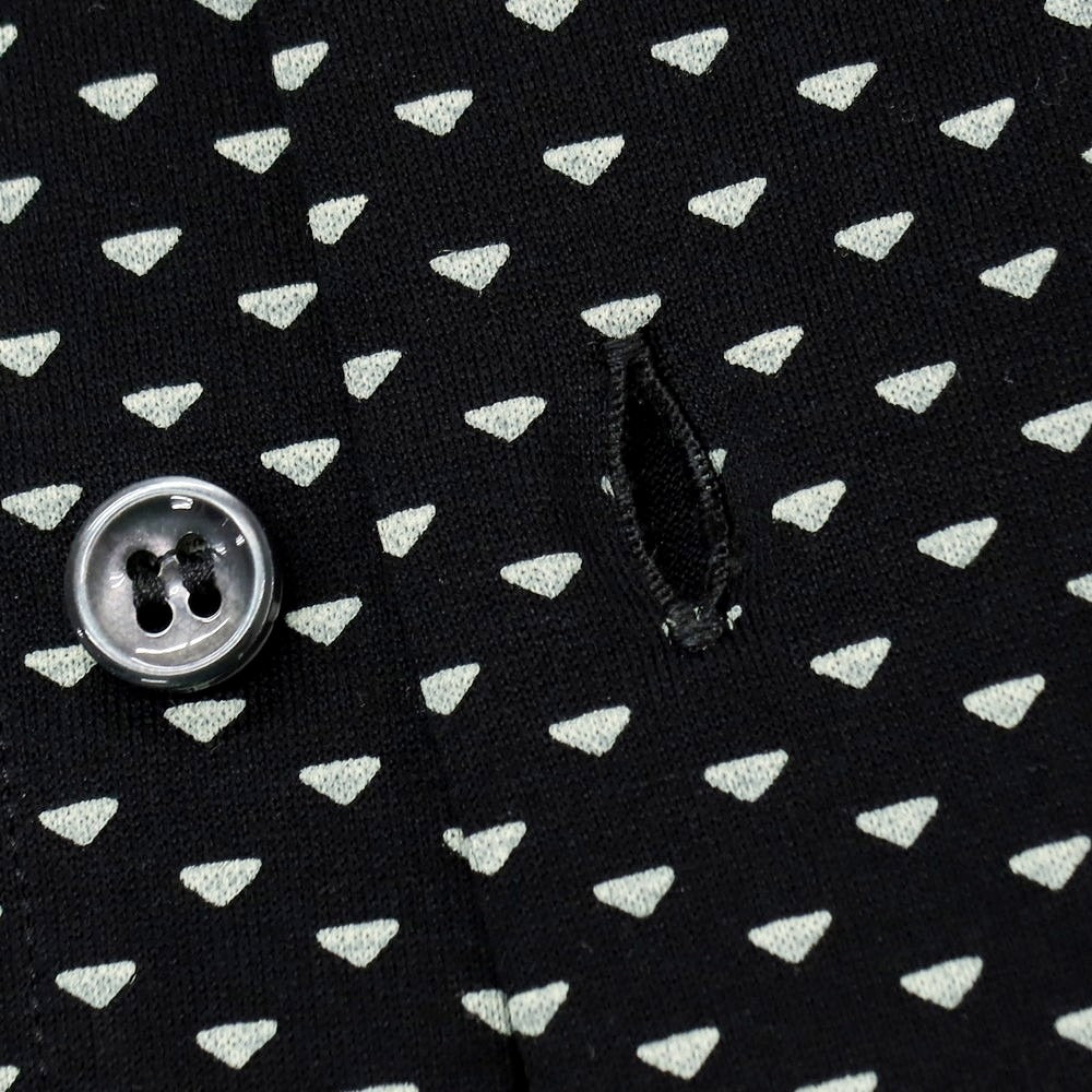 【中古】ジョルジオアルマーニ GIORGIO ARMANI コットン 総柄 半袖シャツ ブラックxグレー【サイズ39】【 状態ランクB 】【 メンズ 】