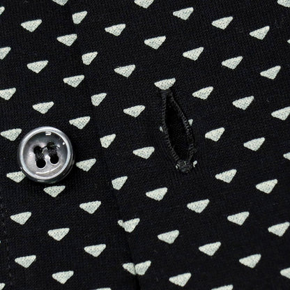 【中古】ジョルジオアルマーニ GIORGIO ARMANI コットン 総柄 半袖シャツ ブラックxグレー【サイズ39】【 状態ランクB 】【 メンズ 】